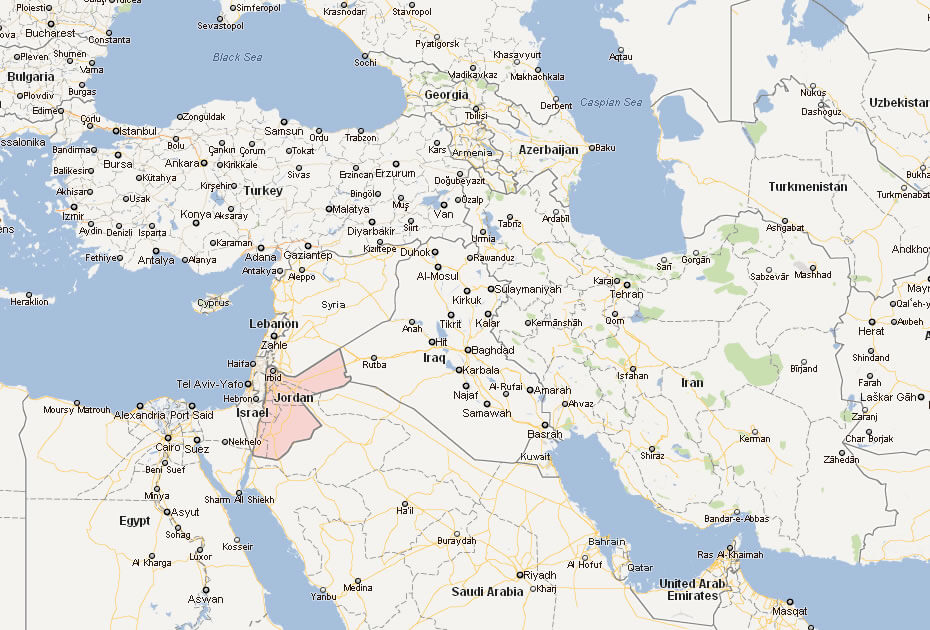 karte von jordanienien middle osten
